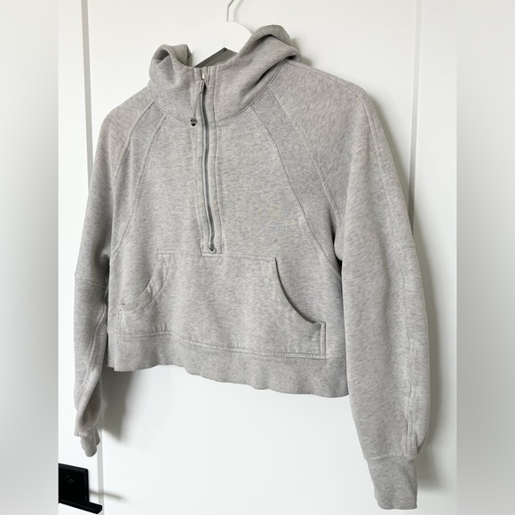 Lululemon Scuba Oversized Half Zip Hoodie Heathered Core Light Grey XS/S LW3DUSS - Picture 8 of 14